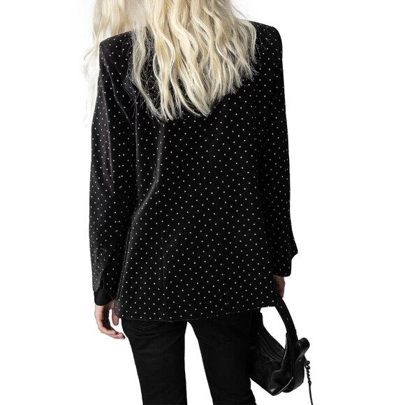 NWT Zadig & Voltaire | Visko Velvet Glitter Dots Blazer - Picture 5 of 16